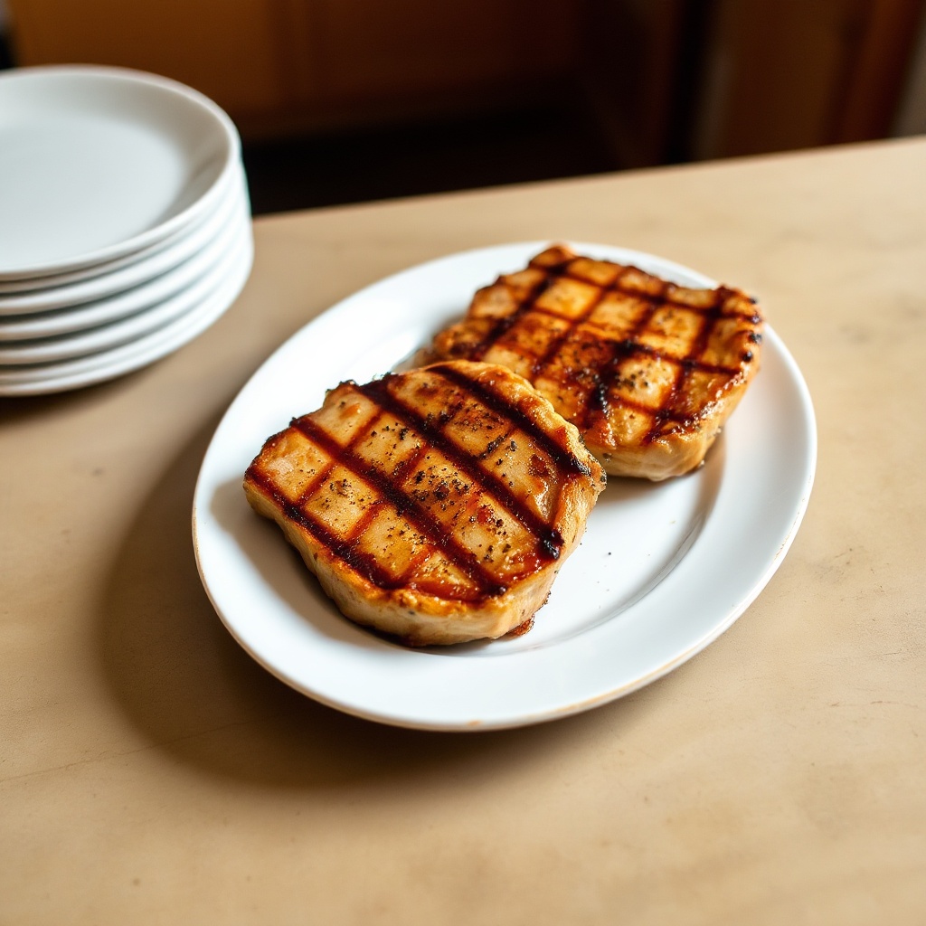 Honig-Bourbon Gegrillte Schweinekoteletts