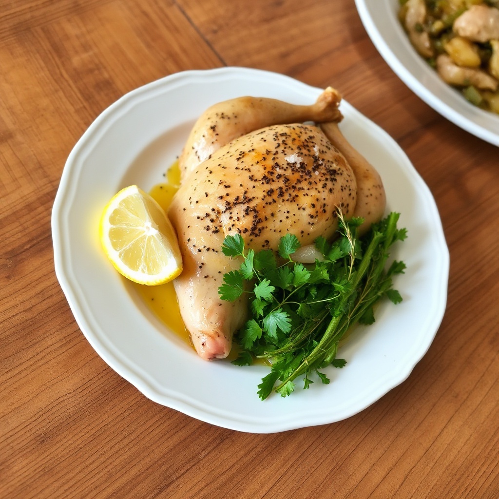 Pollo Arrosto Succoso Infuso di Erbe