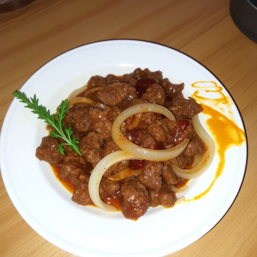 Herzhafter Rindfleisch- und Zwiebelauflauf