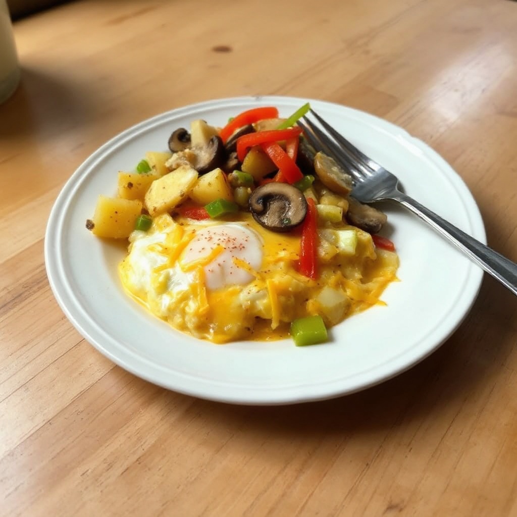 Skillet di Uova e Verdure con Formaggio