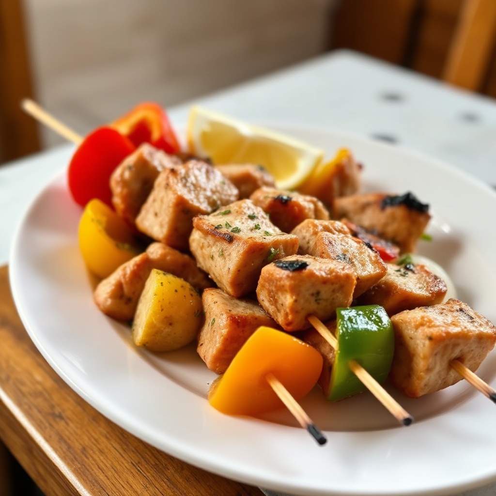 Mediterrane Schweinefleisch-Spieße