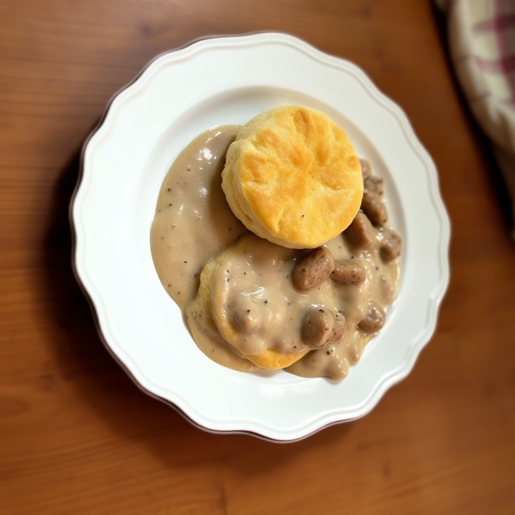 Herzhafte Kekse mit cremiger Wurstsoße