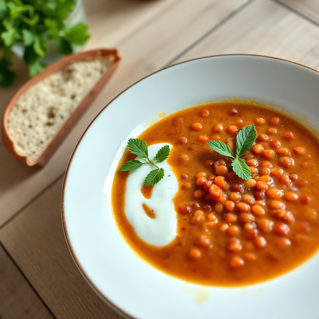 Zuppa di Lenticchie Rosse Turca Cremosa