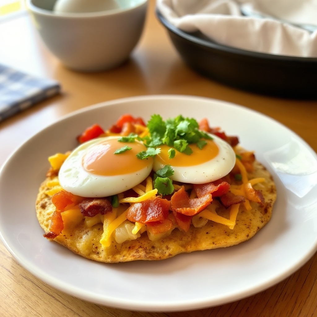 Südwestliche Frühstücks-Kartoffel-Tostadas