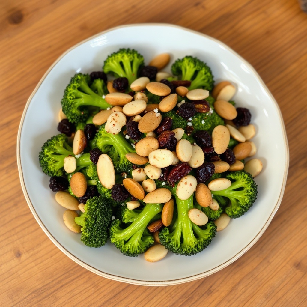 Broccoli Saltato con Mandorle Tostate e Cranberries Secchi