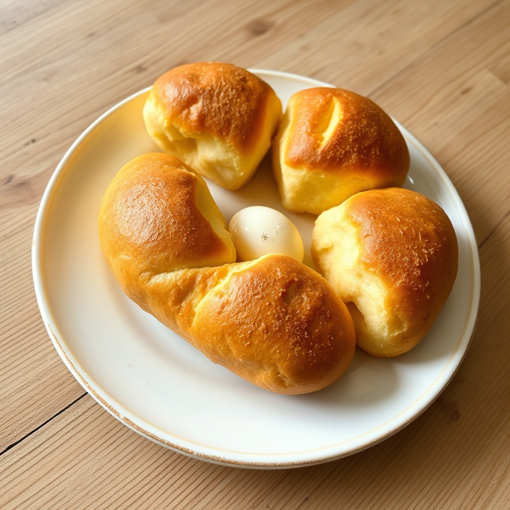 Goldene Brioche-Laibe