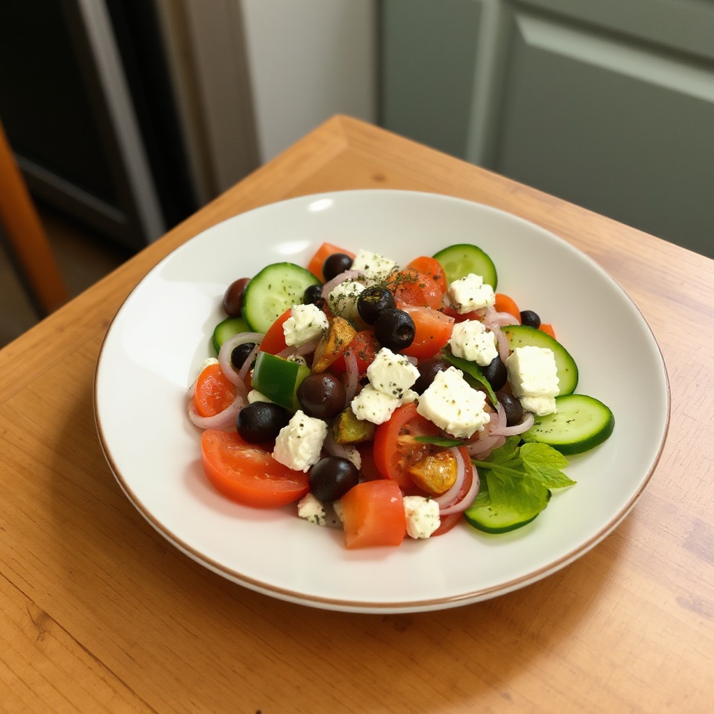 Mediterrane Inspirierter Frischer Salat