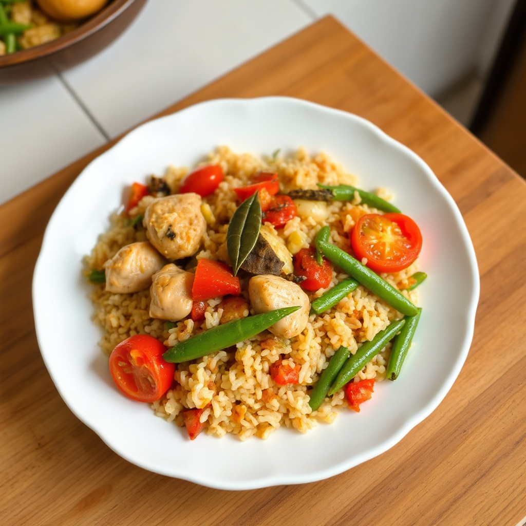 Riso Salato con Pollo e Verdure