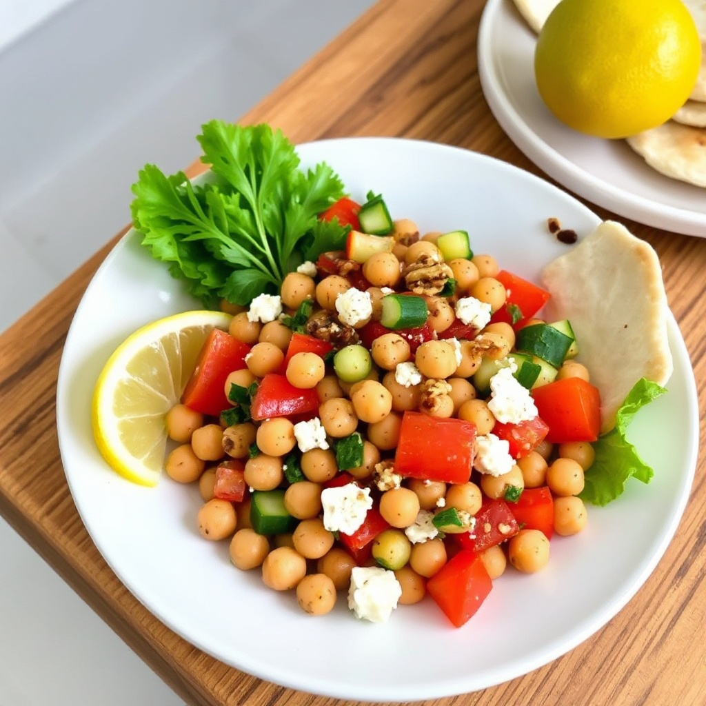 Mediterraner Kichererbsensalat mit Zitrone und Kräutern