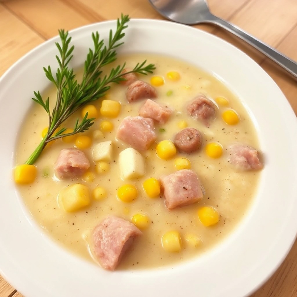 Cremige Schinken-Mais-Suppe
