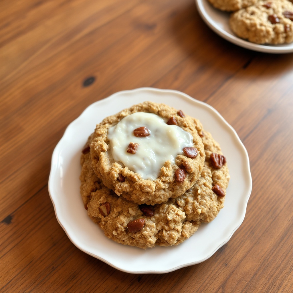 Chewy Toffee Pecan Oatmeal Cookies