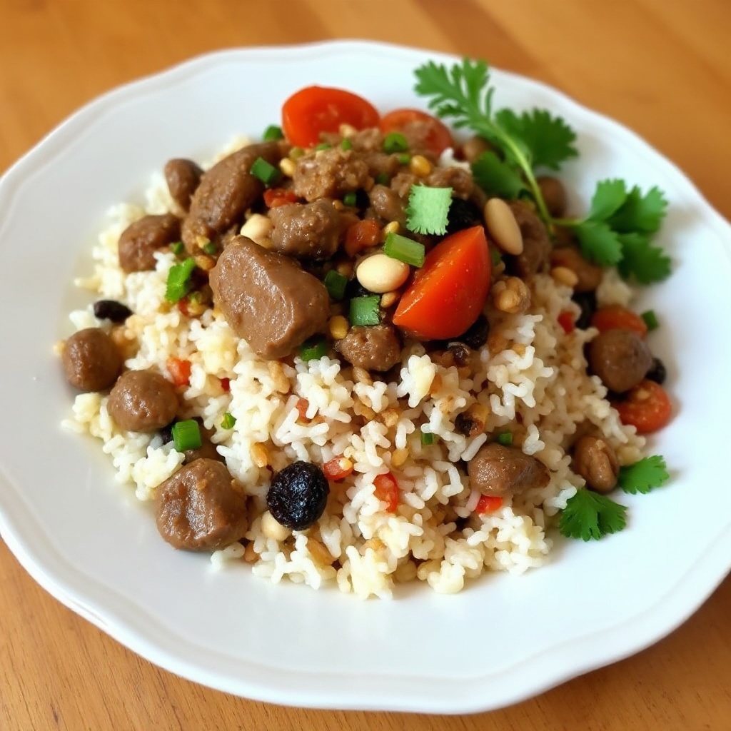 Herzhafter Hühnerleber-Pilaw mit mediterranen Aromen