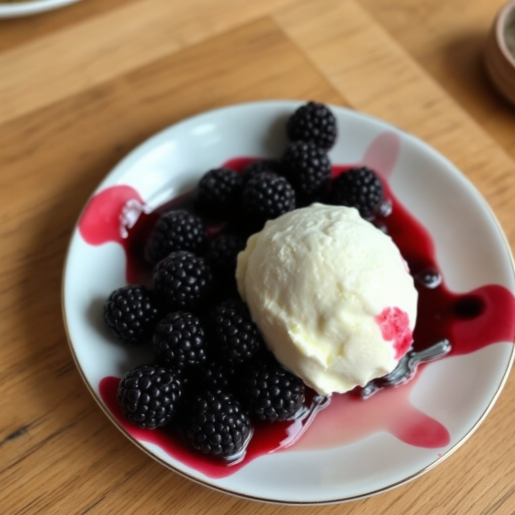 Delizia di Gelato alla Vaniglia con Marmellata di Bacche