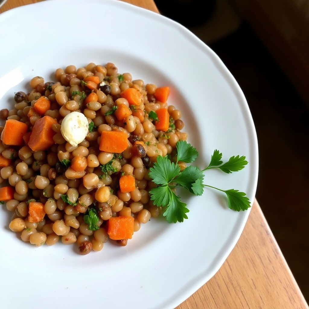 Herzhafter Linsen- und Kräutersalat