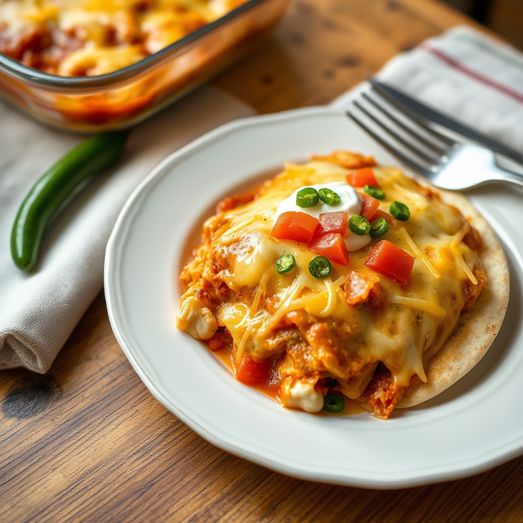 Käse-Hühnchen-Enchilada-Auflauf