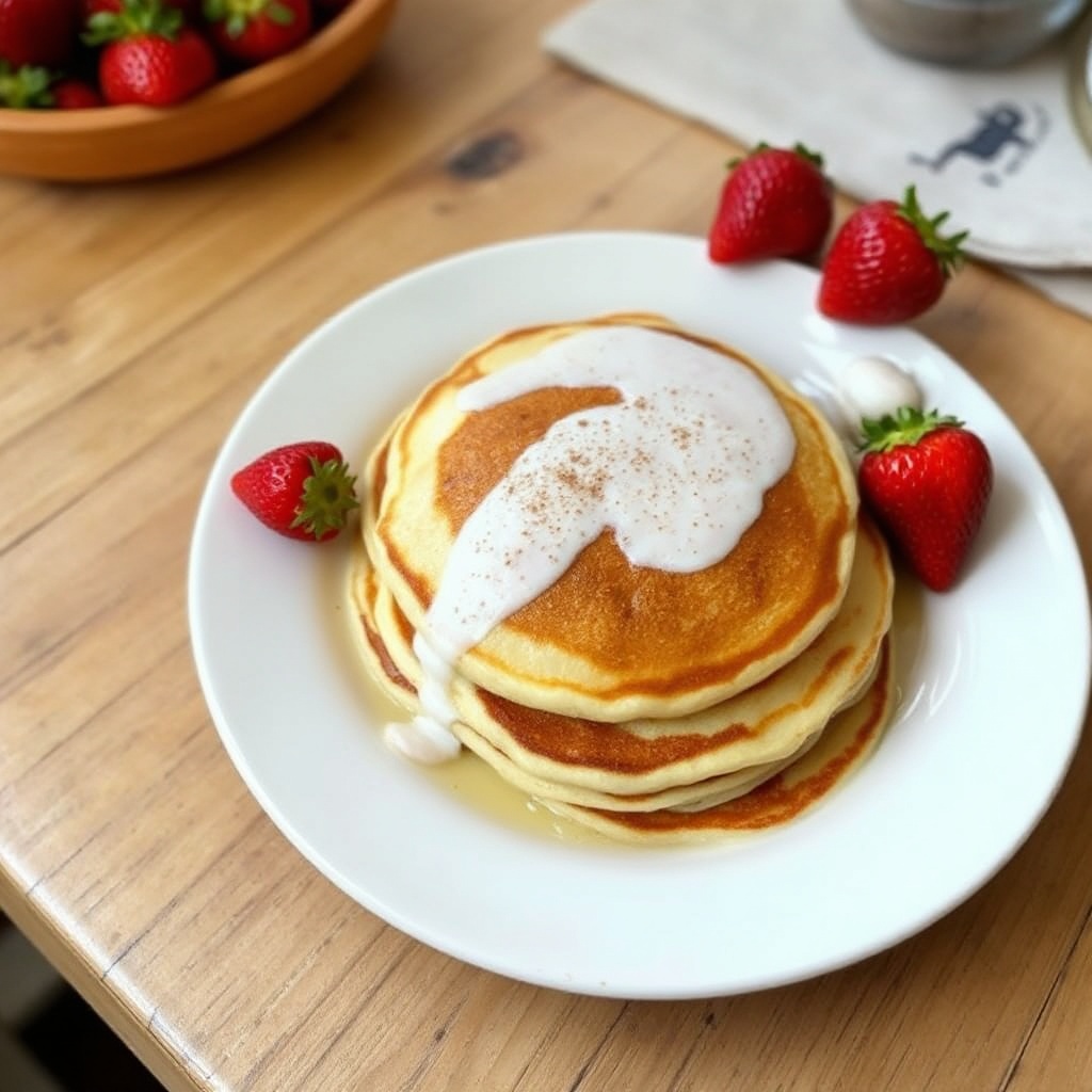Vegane Erdbeer-Glückspfannkuchen