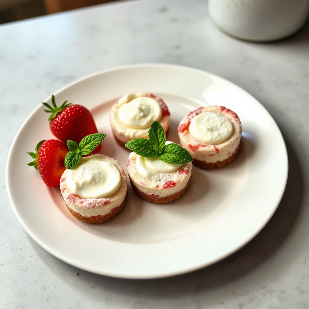 Cremige Erdbeer-Käsekuchen-Bites