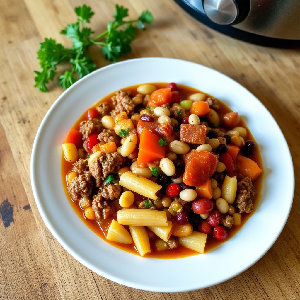 Zuppa di Pasta e Fagioli in Pentola a Cottura Lenta