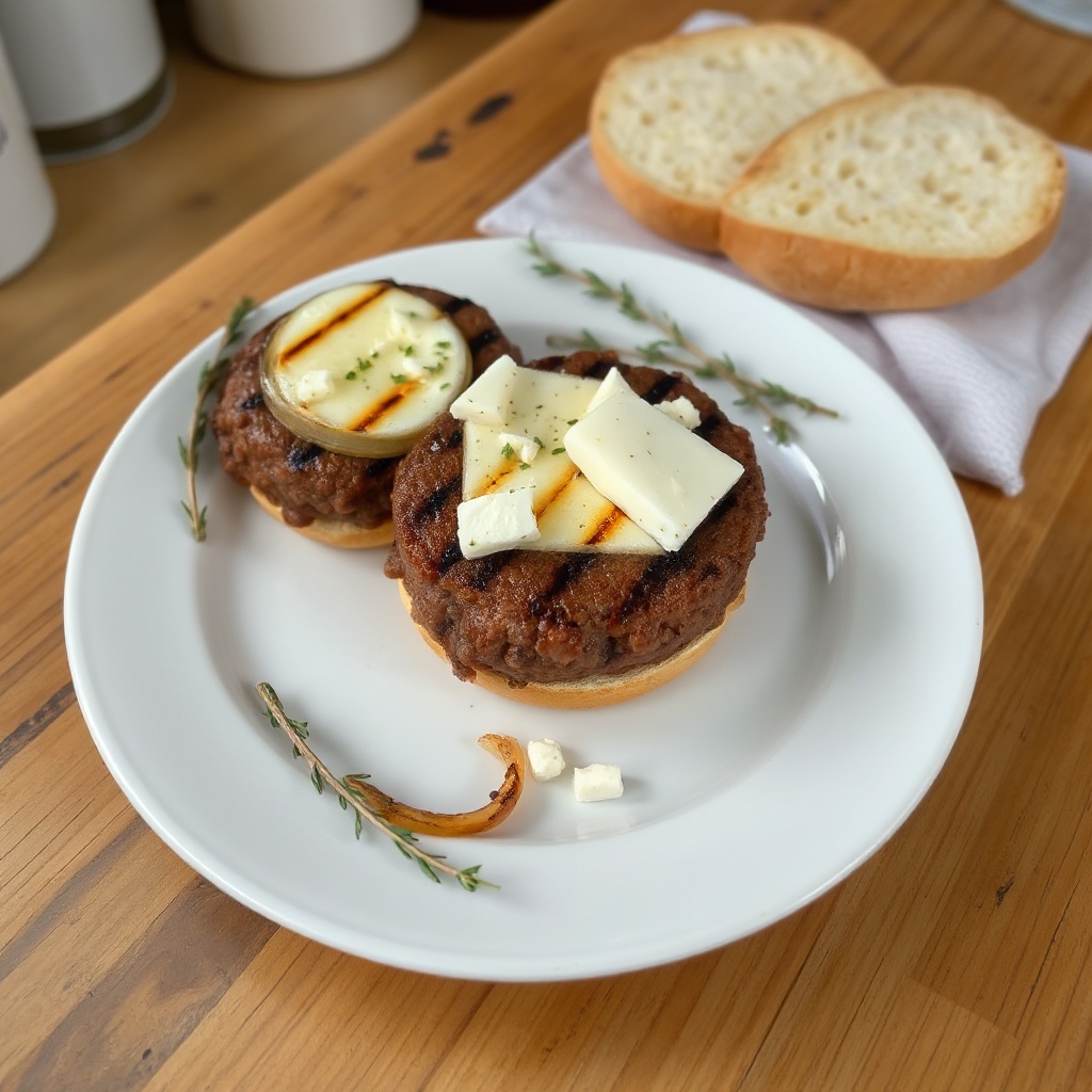 Savory Grilled Onion and Cheese Burgers