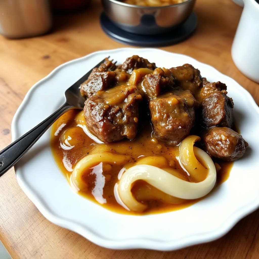 Manzo Brasato Salato con Salsa di Cipolle