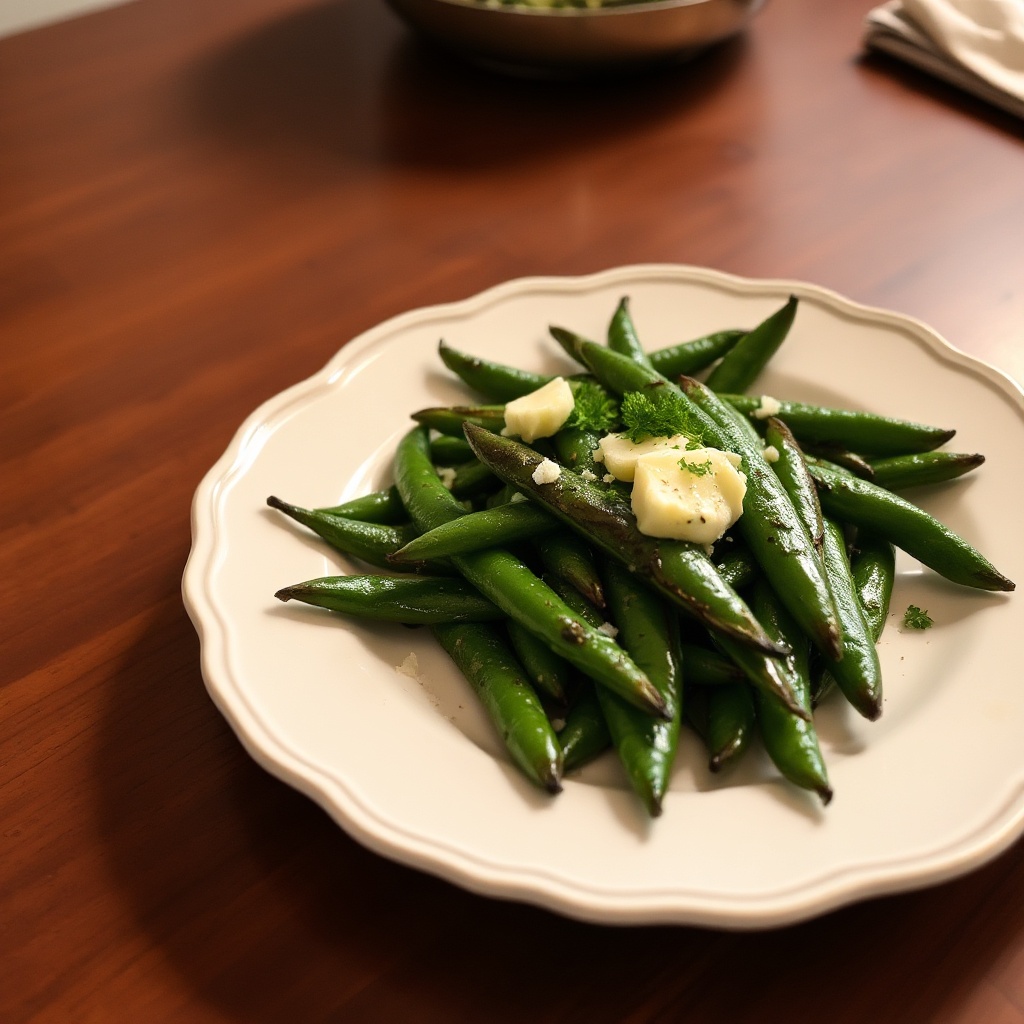 Garlic Butter Roasted Snap Peas