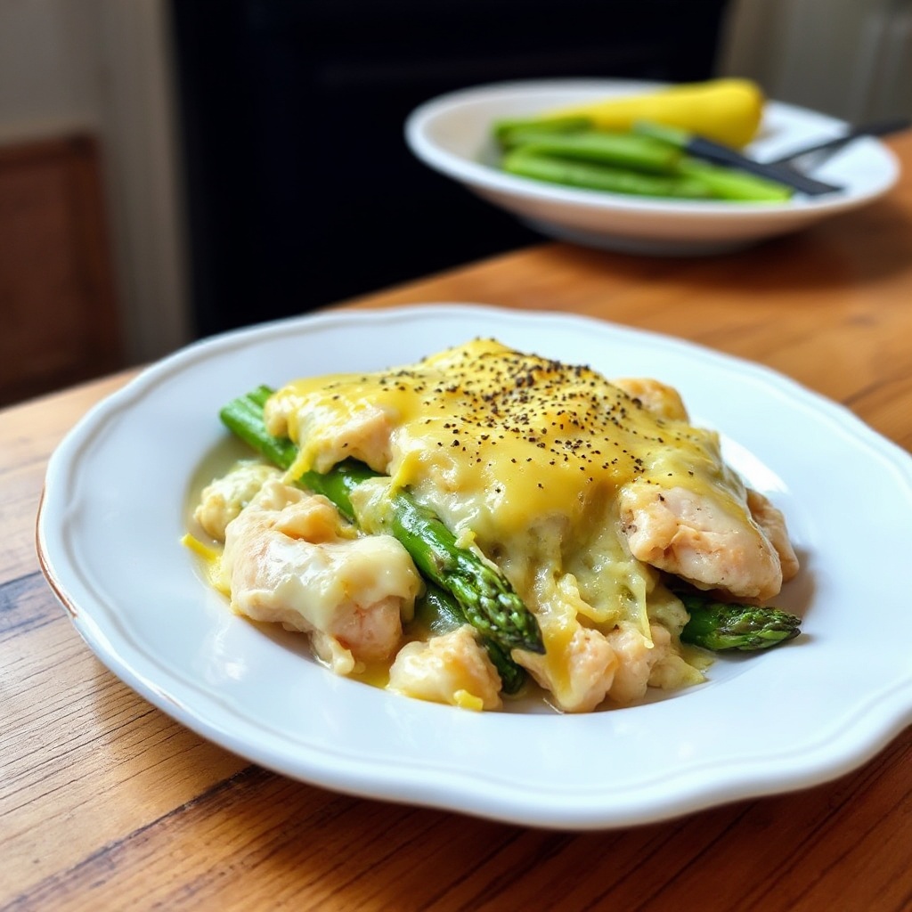 Pollo al Limone e Asparagi con Formaggio