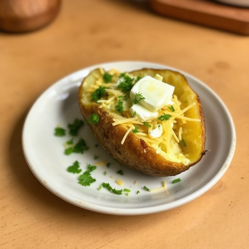 Stuffed Baked Potatoes with Garlic and Herbs