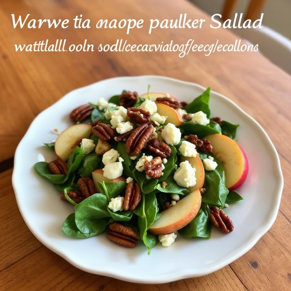 Insalata Calda di Noci Pecan e Mele con Vinaigrette all'Acero
