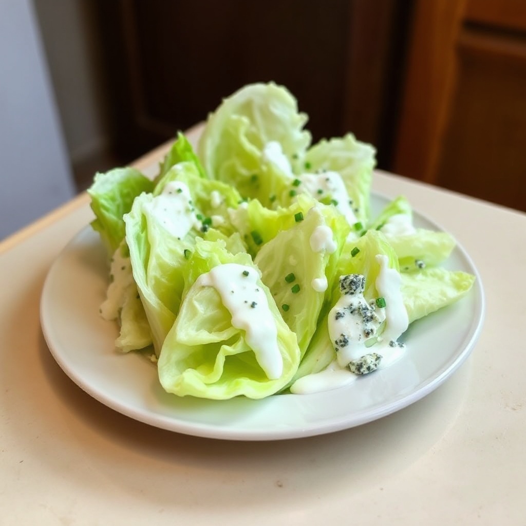 Fette di Iceberg Croccanti con Salsa di Formaggio Blu Piccante