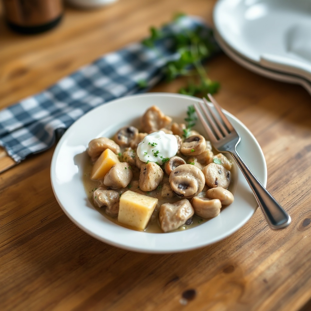 Cremige Kalb- und Schweinefleisch-Mischung