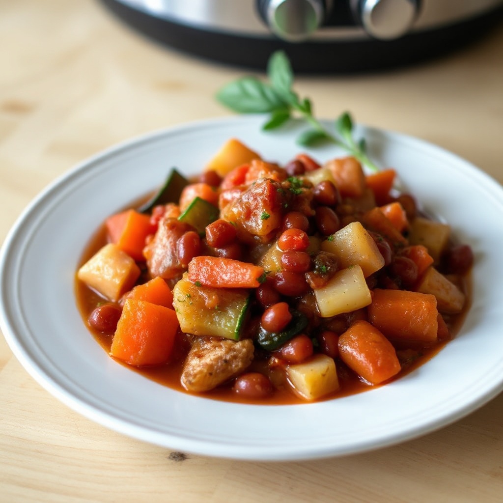 Herzhafter Gemüseeintopf aus dem Slow Cooker