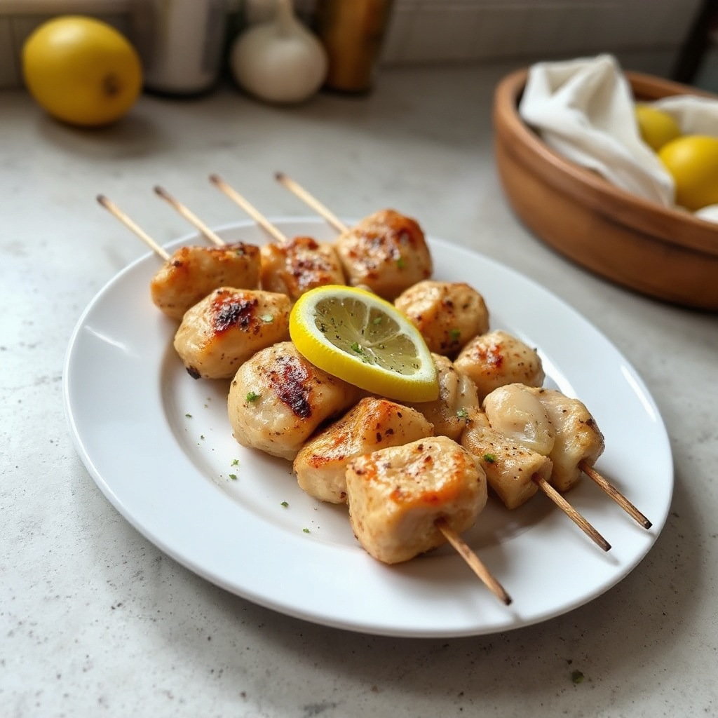 Spiedini di Pollo al Limone e Aglio