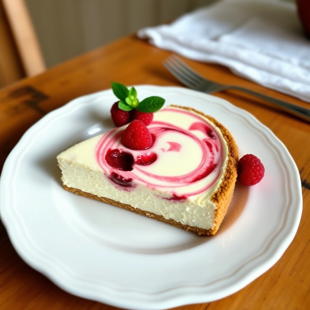 Himbeer-Wirbel Weiße Schokoladen-Käsekuchen