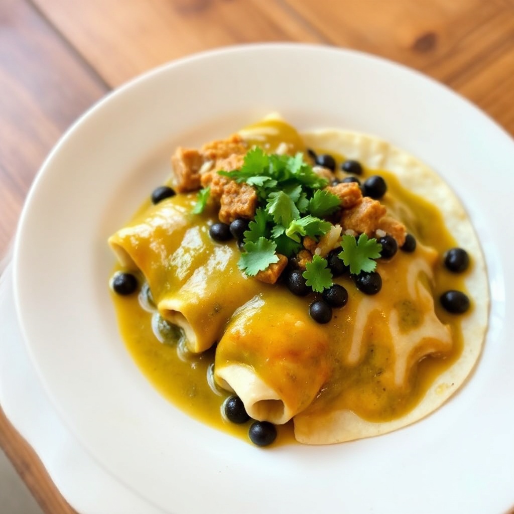Savory Pork Verde Enchiladas