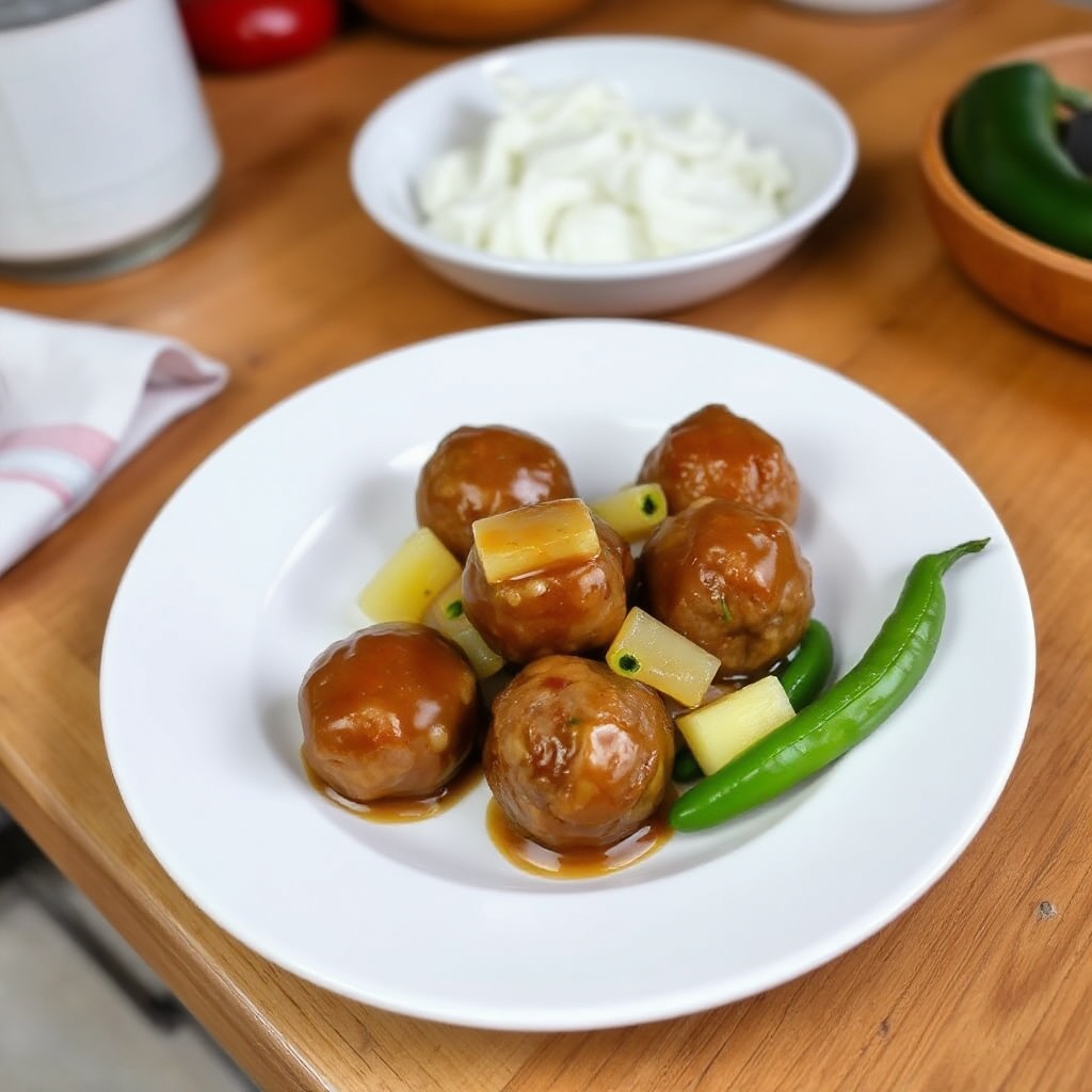 Tangy Pineapple Glazed Meatballs
