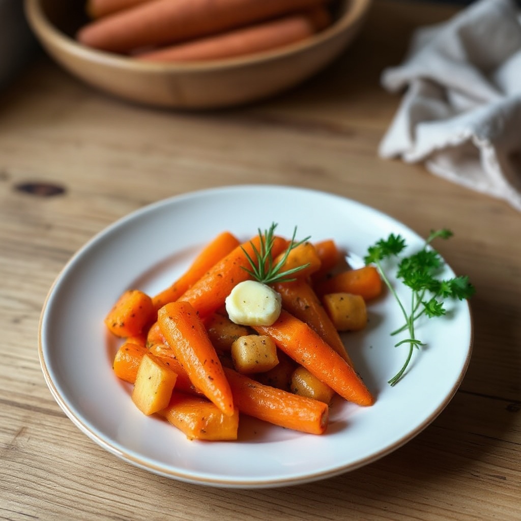 Sautierte Kräuterbutterkarotten