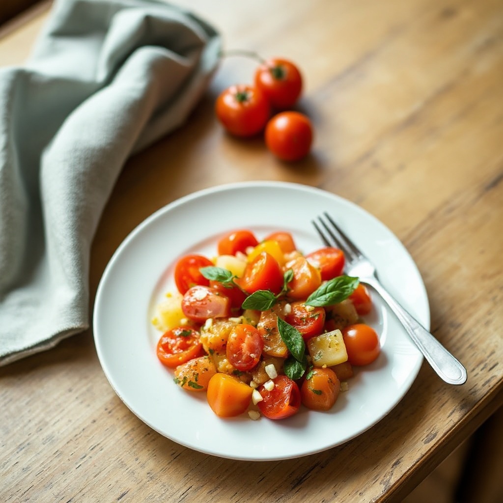 Insalata di Pomodorini Freschi con Salsa di Zenzero e Agrumi