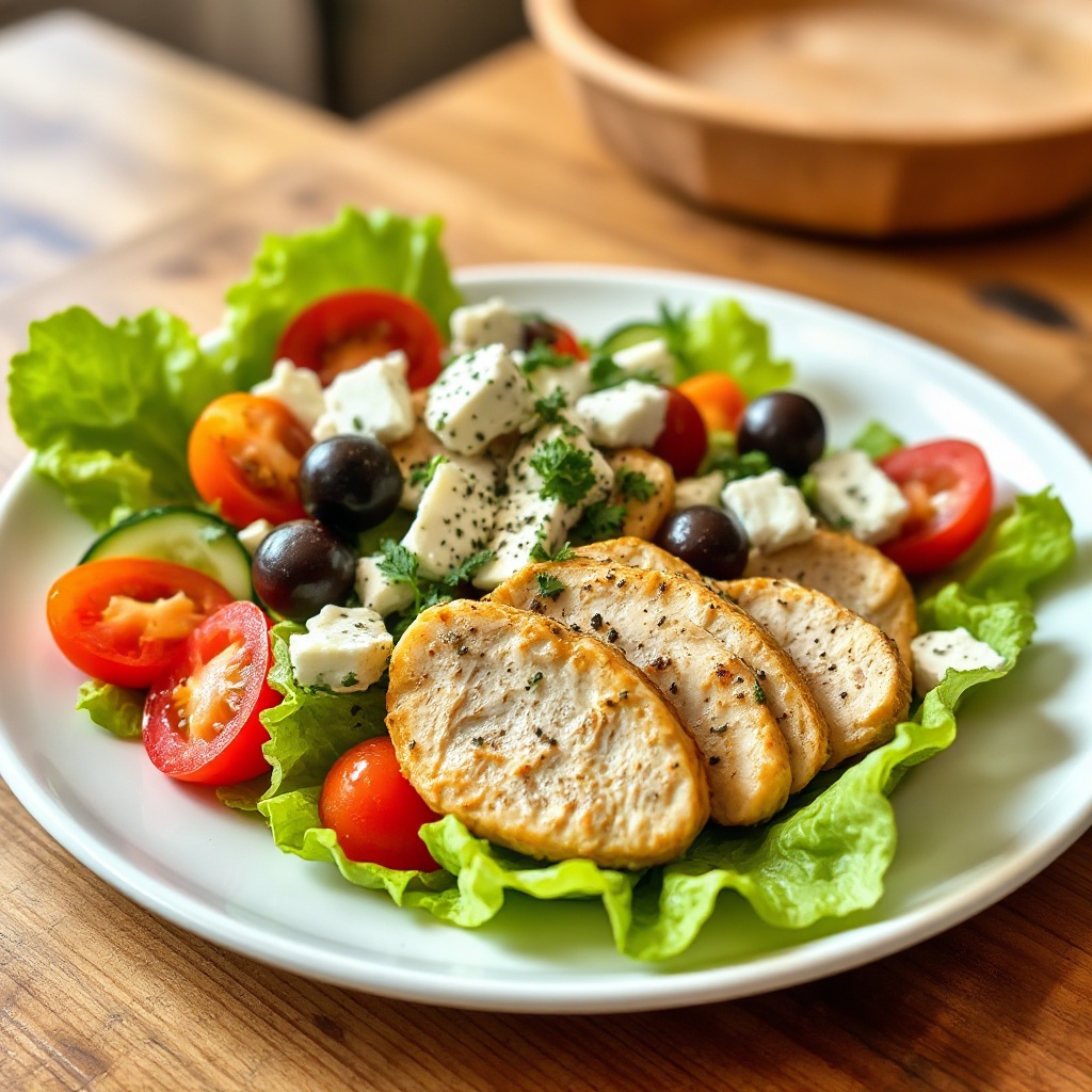 Mediterranean Chicken Salad with Zesty Herb Dressing