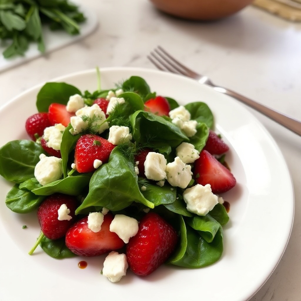 Beeren-Delight Spinat-Salat mit Feta