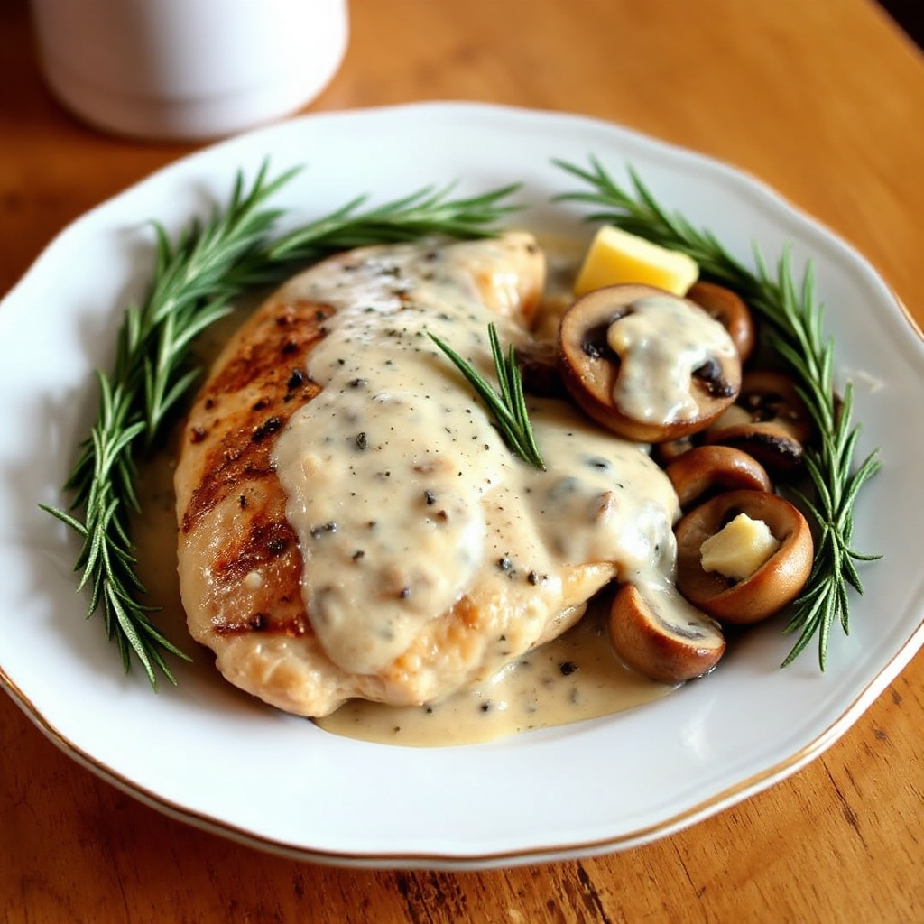 Savory Herb Chicken with Creamy Mushroom Sauce