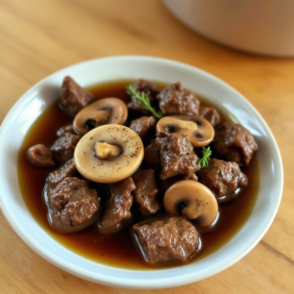 Langsame Kochbeef- und Pilzdelikatesse