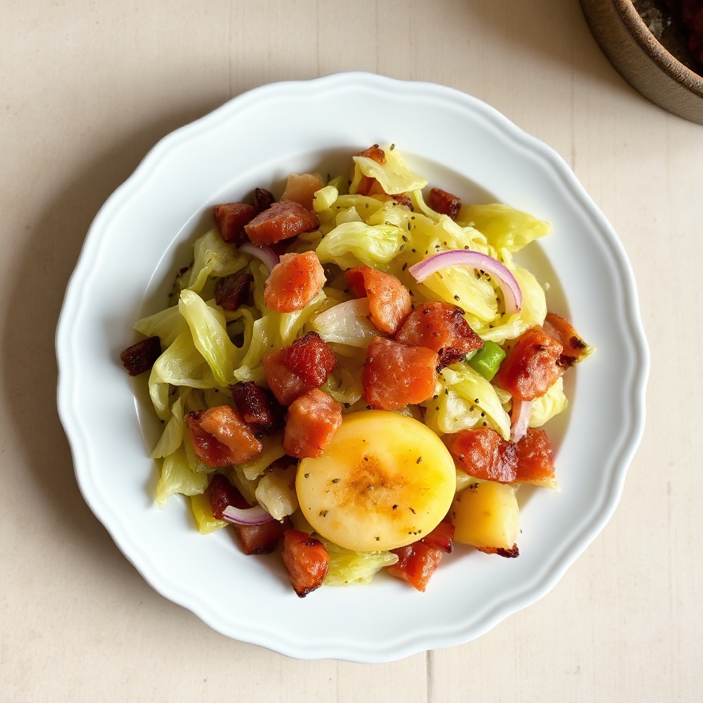 Skillet di Cavolo e Patate Salato