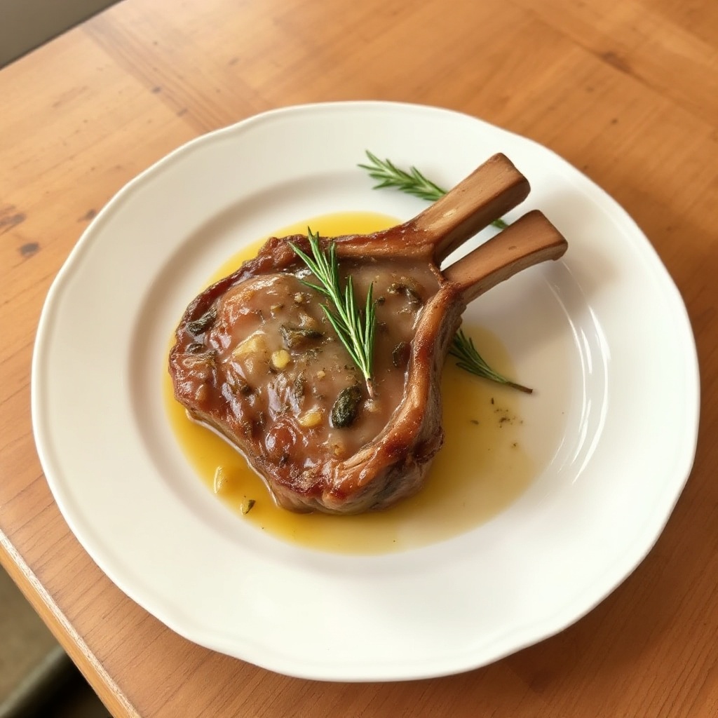 Knoblauch- und Kräuter-glasiertes Lammkotelett