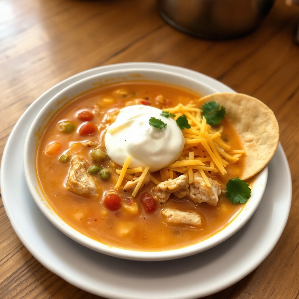 Cremige Hühner-Tortilla-Suppe mit einem Twist