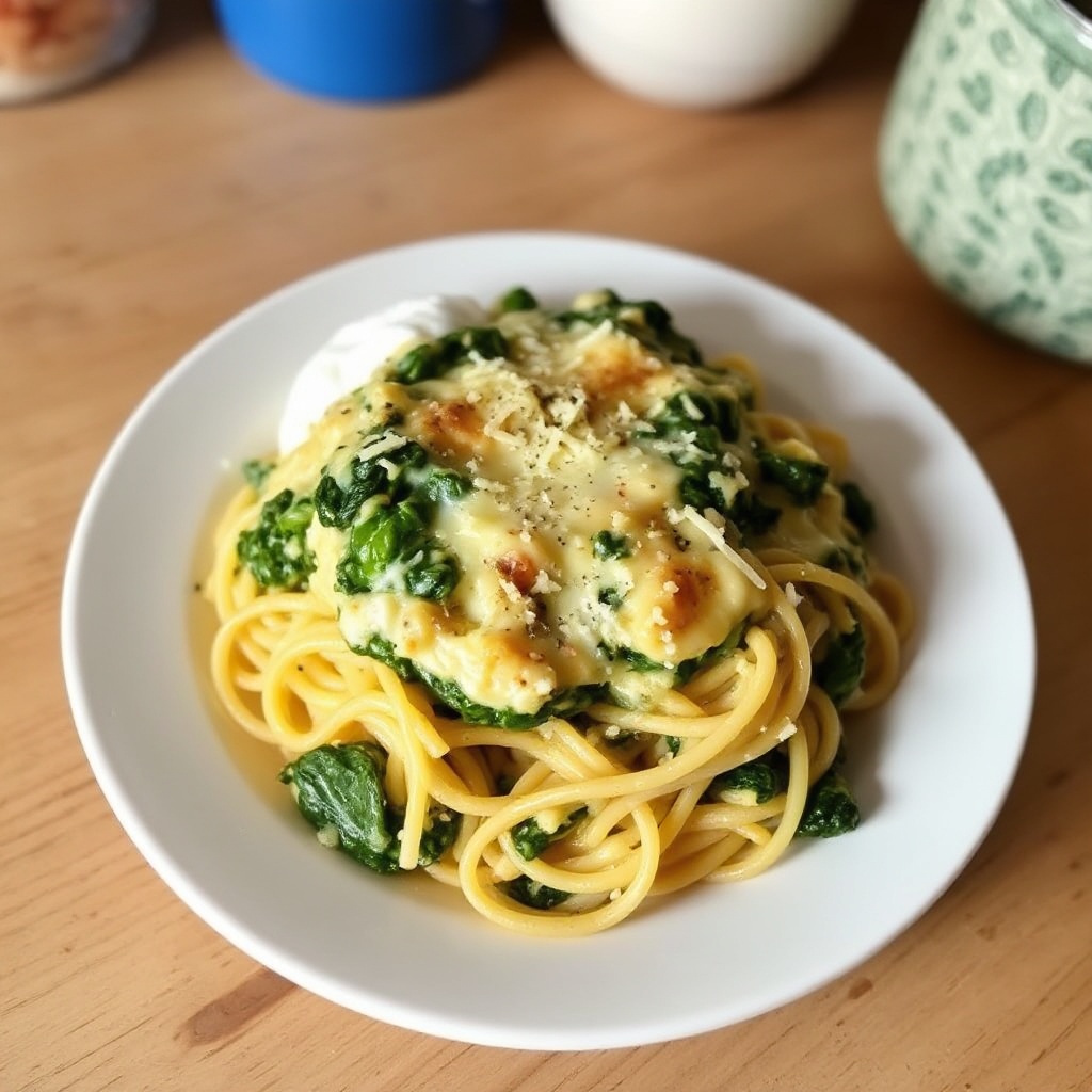 Pasta al Forno con Spinaci e Formaggio