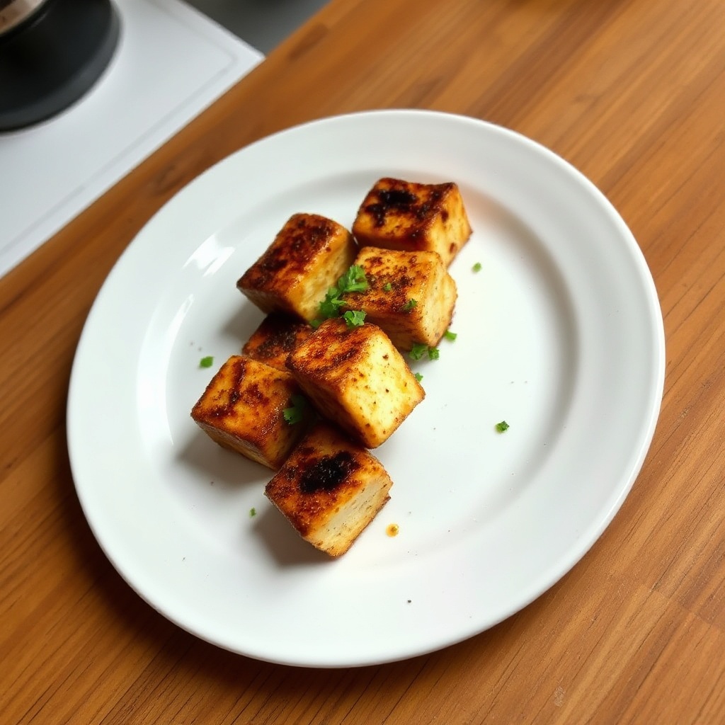 Knusprige marinierte Tofu-Stücke