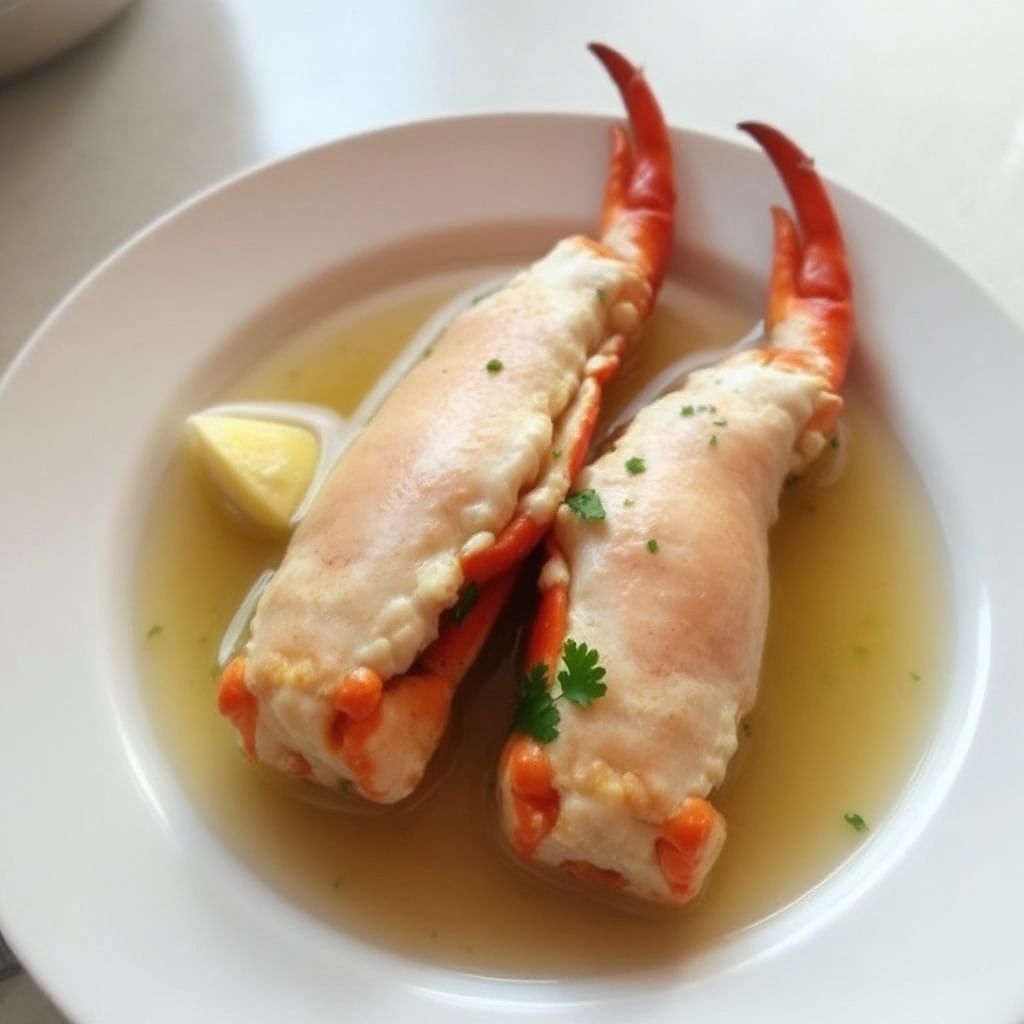 Würzige gedämpfte Krabbenbeine mit Knoblauchbutter
