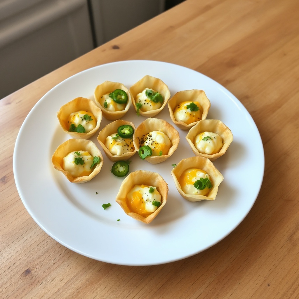 Käse-Jalapeño-Wonton-Häppchen
