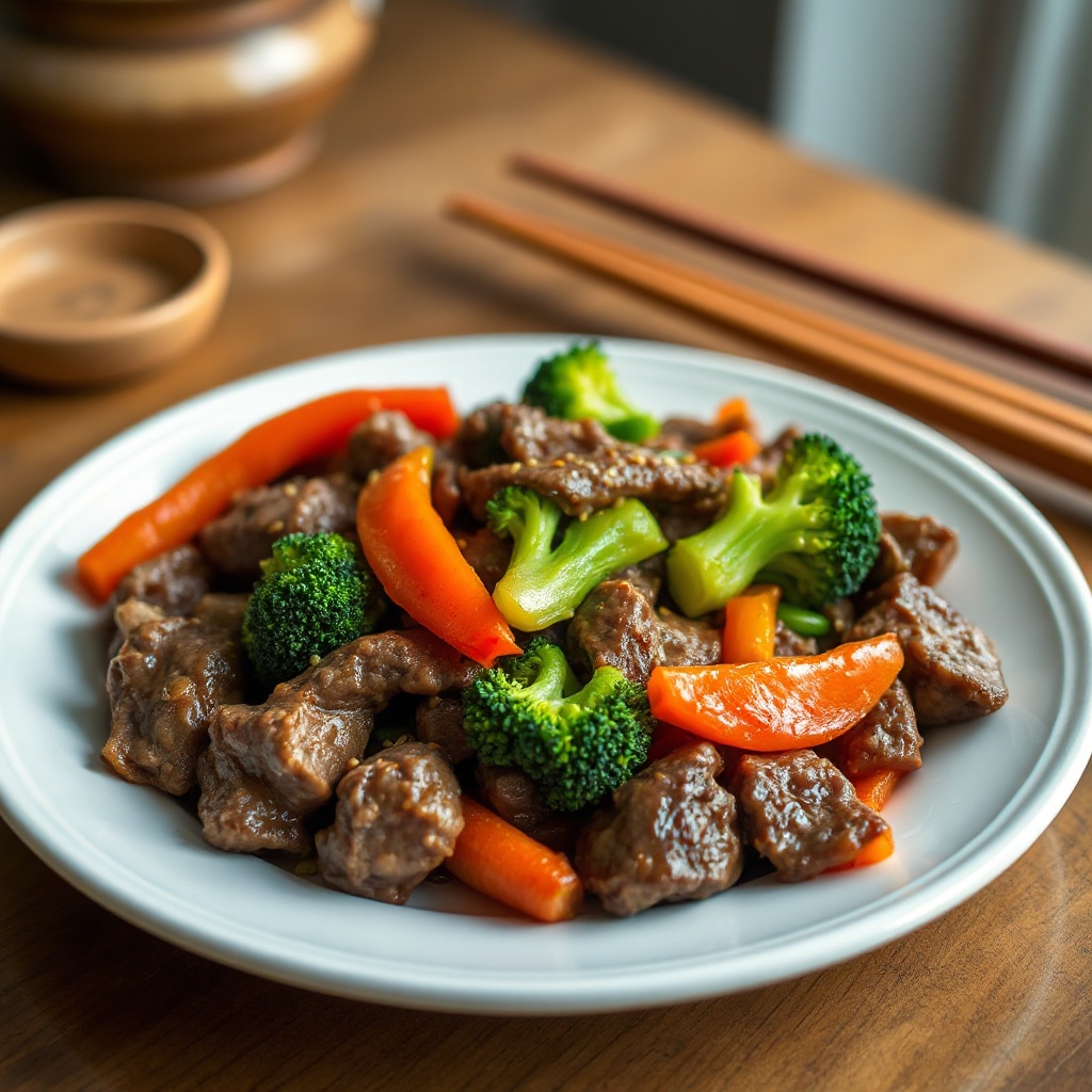 Herzhafter Rindfleisch- und Gemüse-Wok