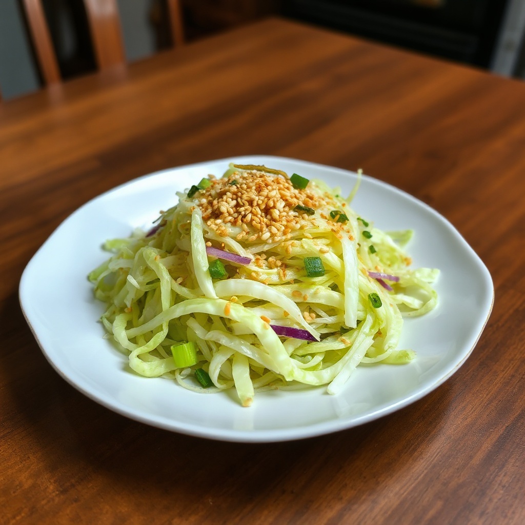 Crunchy Cabbage Salad with Honey-Sesame Dressing